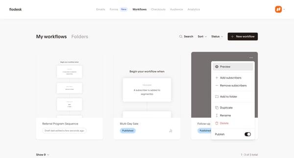 My workflows | Flodesk from Flodesk