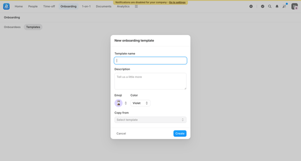 Onboarding templates | Aboard screen