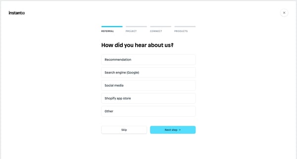 Instant Landing Page Builder for Shopify | Instant screen
