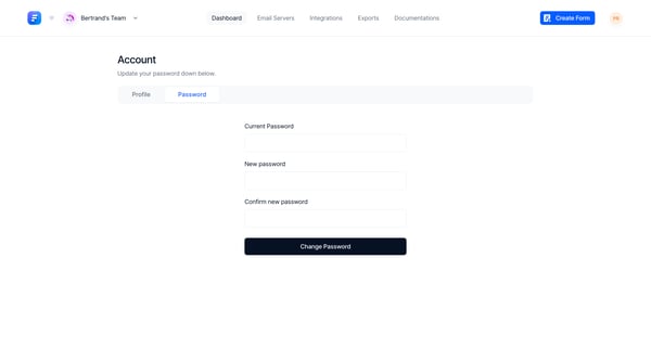 Update Password - Formcarry from Formcarry