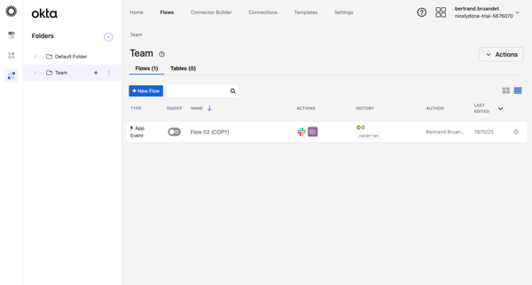 Team | Okta screen