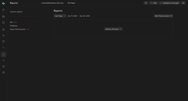 My Project | Supabase screen