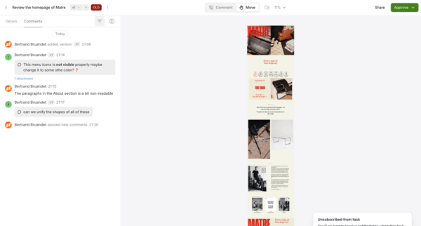 Workflow screen