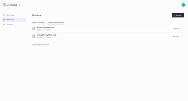 Members | Liveblocks screen
