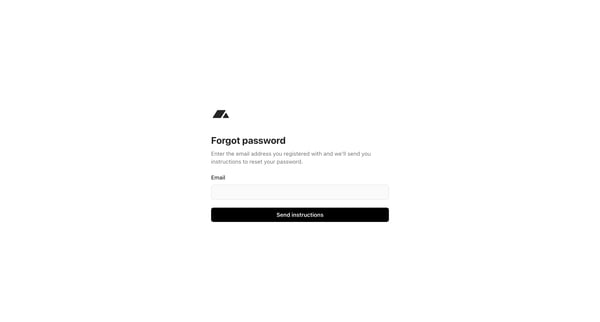Forgot password - Campsite screen