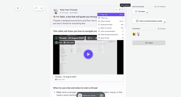 Today | Im Tailor, a bot that will guide you through Threads screen