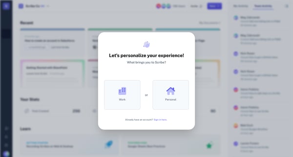 Scribe | Signup screen