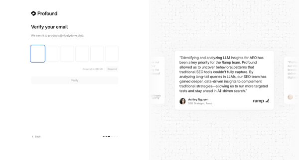 Profound | Answer Engine Optimization screen