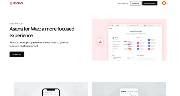 Download the Asana App for Mobile and Desktop • Asana screen