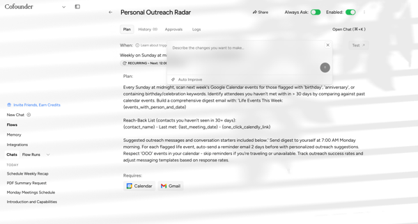 Cofounder screen