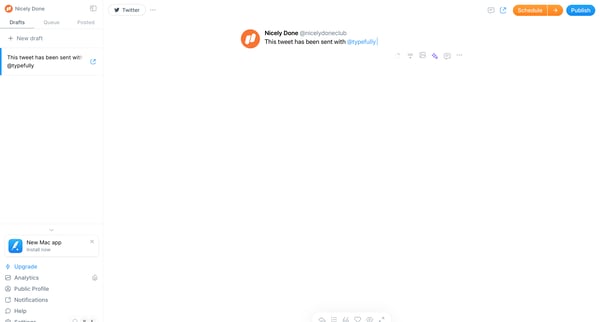 Typefully screen