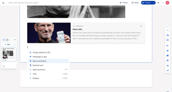 Steve Jobs Visionary, Innovator, Legend | Gamma screen