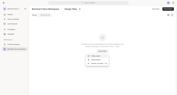 Drive View | Descript screen