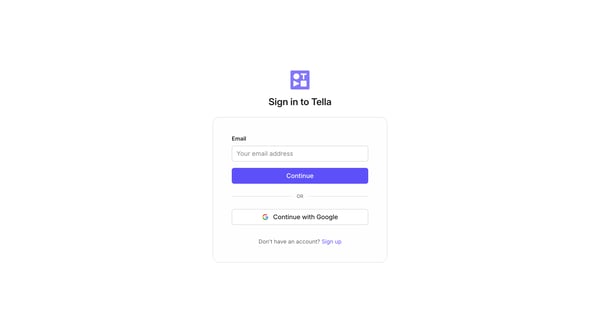 Sign in screen