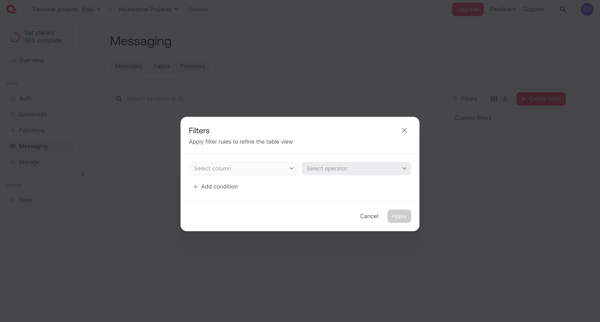 Message - Appwrite screen
