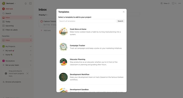 Inbox – Todoist screen