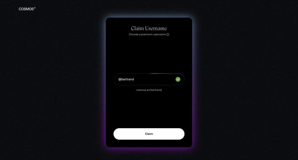 Cosmos - Edit Username screen