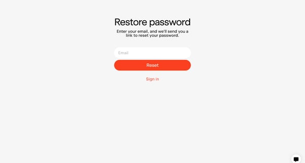 Forgot password - Exactly.ai screen