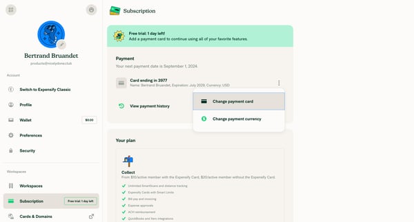 10 New Expensify screen