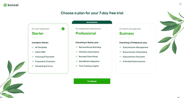 Scheduling - Bonsai screen