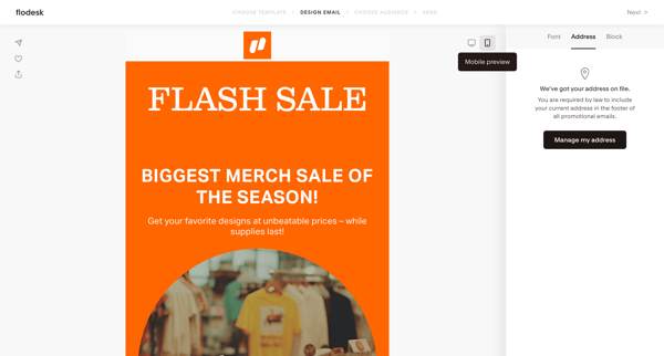 Bold sale announcement | Flodesk screen
