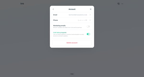 Link screen