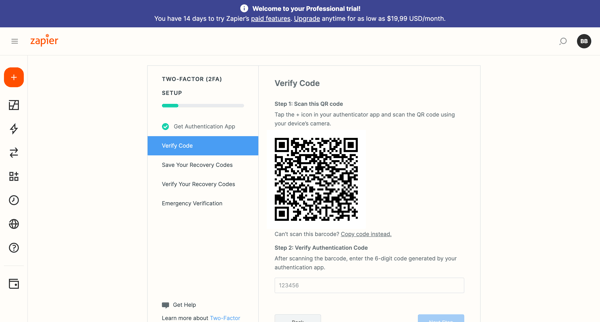 Zapier | The easiest way to automate your work Zapier screen