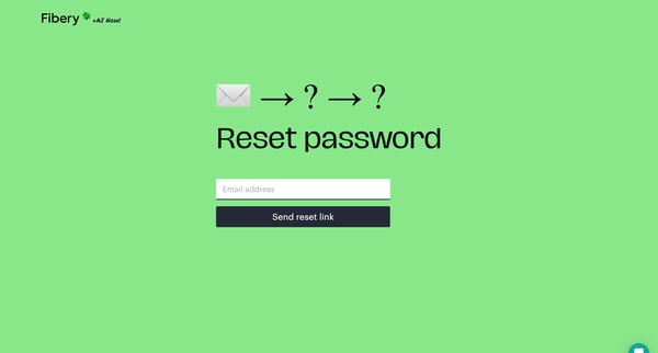 Reset password — Fibery — Fibery screen