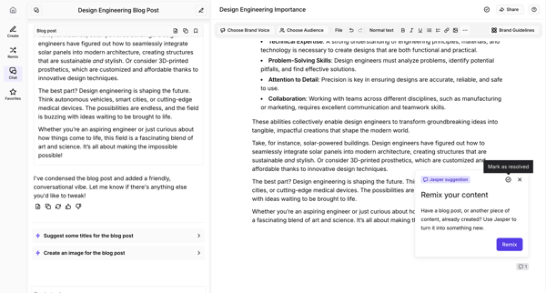 Design Engineering Importance - Jasper screen