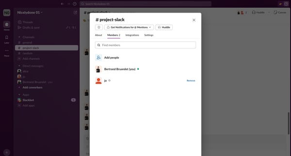 project-slack Channel - Nicelydone 01 - Slack from Slack