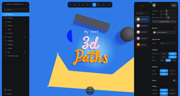 3D Paths - Candy Letters - Copy - Copy · Spline from Spline