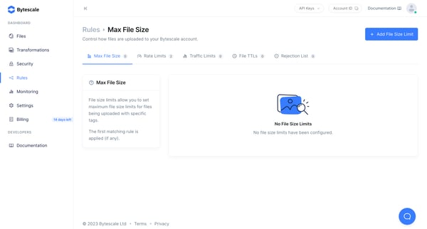 Rules | Bytescale screen