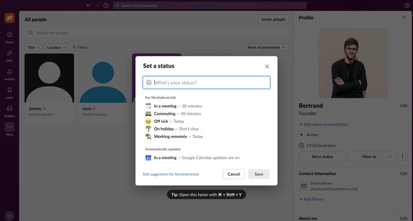 All people - Nicelydoneclub - Slack screen