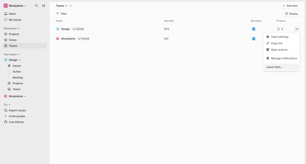 Teams screen