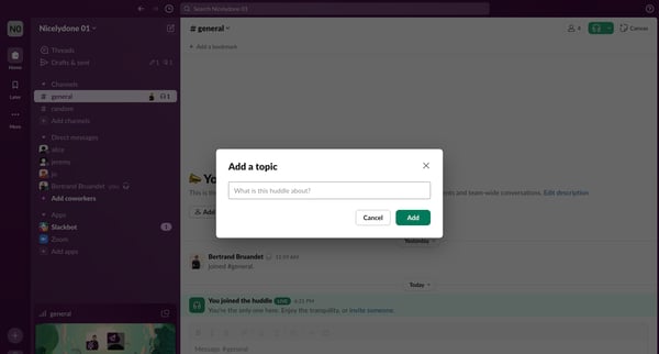 general Channel - Nicelydone 01 - Slack screen