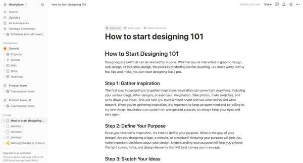 How to start designing 101 screen