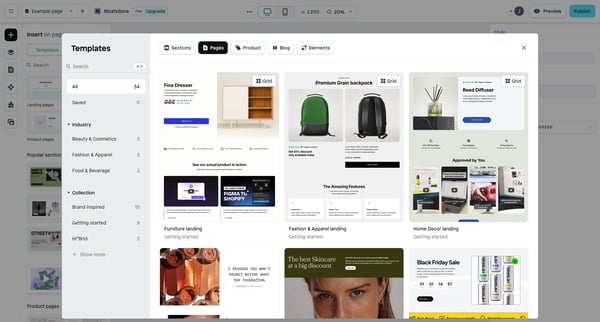 Example page | Nicelydone screen