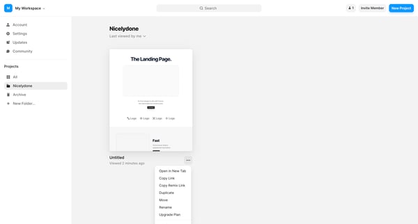 Framer screen