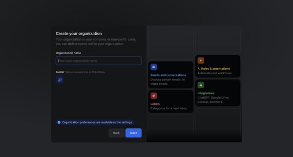 Inbox screen