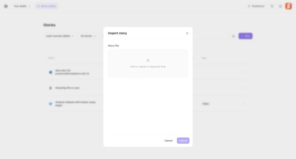 Stories - Tines screen