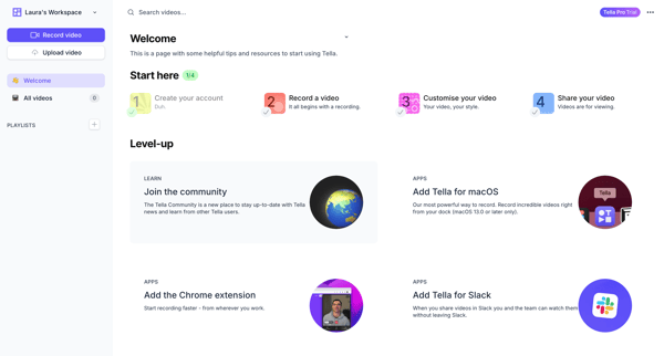Tella — Video recording for work screen