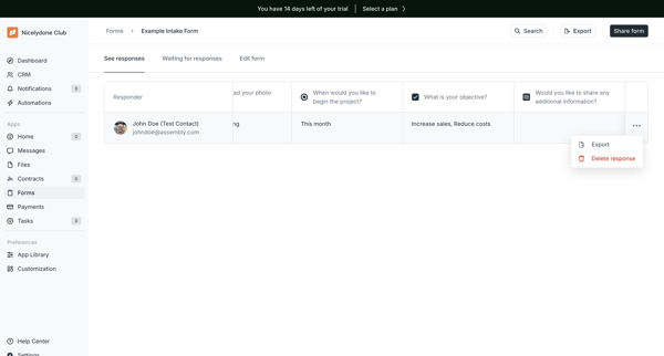 Assembly Dashboard – Nicelydone Club screen
