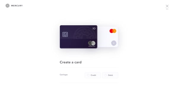 Mercury | Banking for startups screen