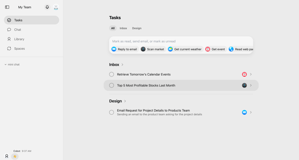 Cobot screen