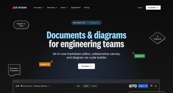 Eraser – Docs and Diagrams for Engineering Teams screen