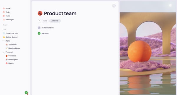 Superlist | Product team screen