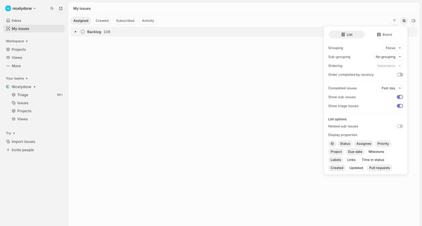 My issues › Assigned screen