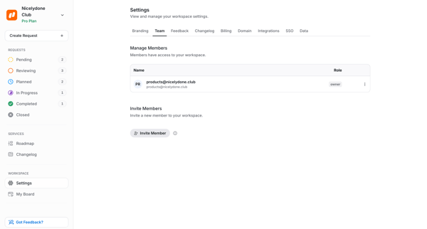 Team | UserJot screen