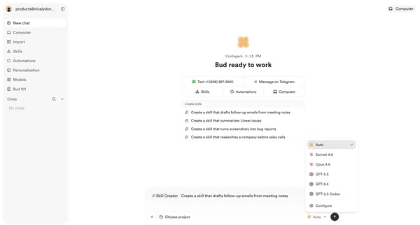 Bud - Your AI Worker screen