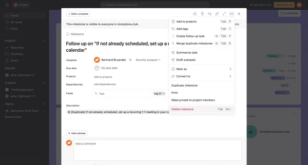 Home - Follow up on If not already scheduled, set up a recurring screen